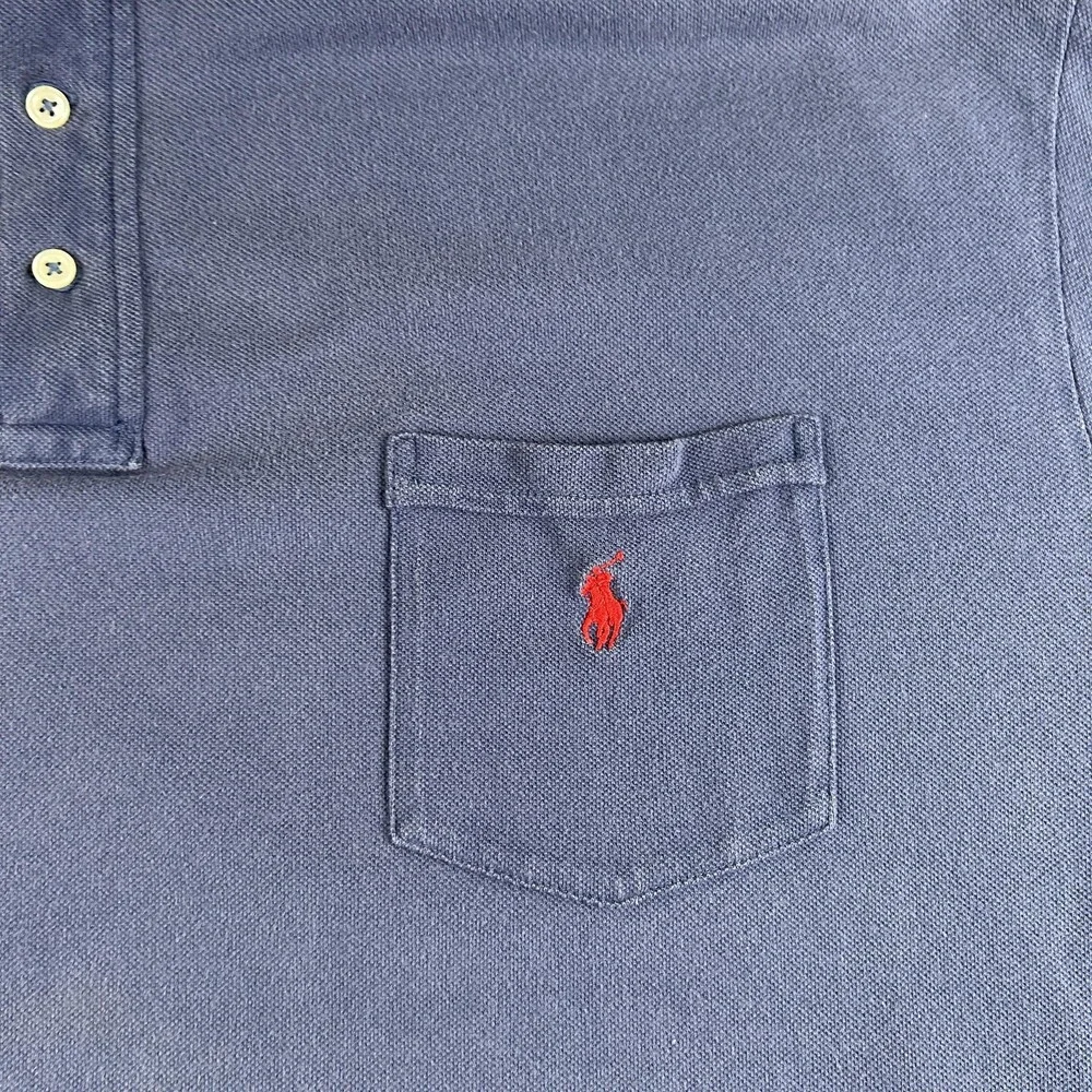Polo Ralph Lauren Polo Shirt Mens 3XLT Blue Striped Collar Pocket Pony Logo